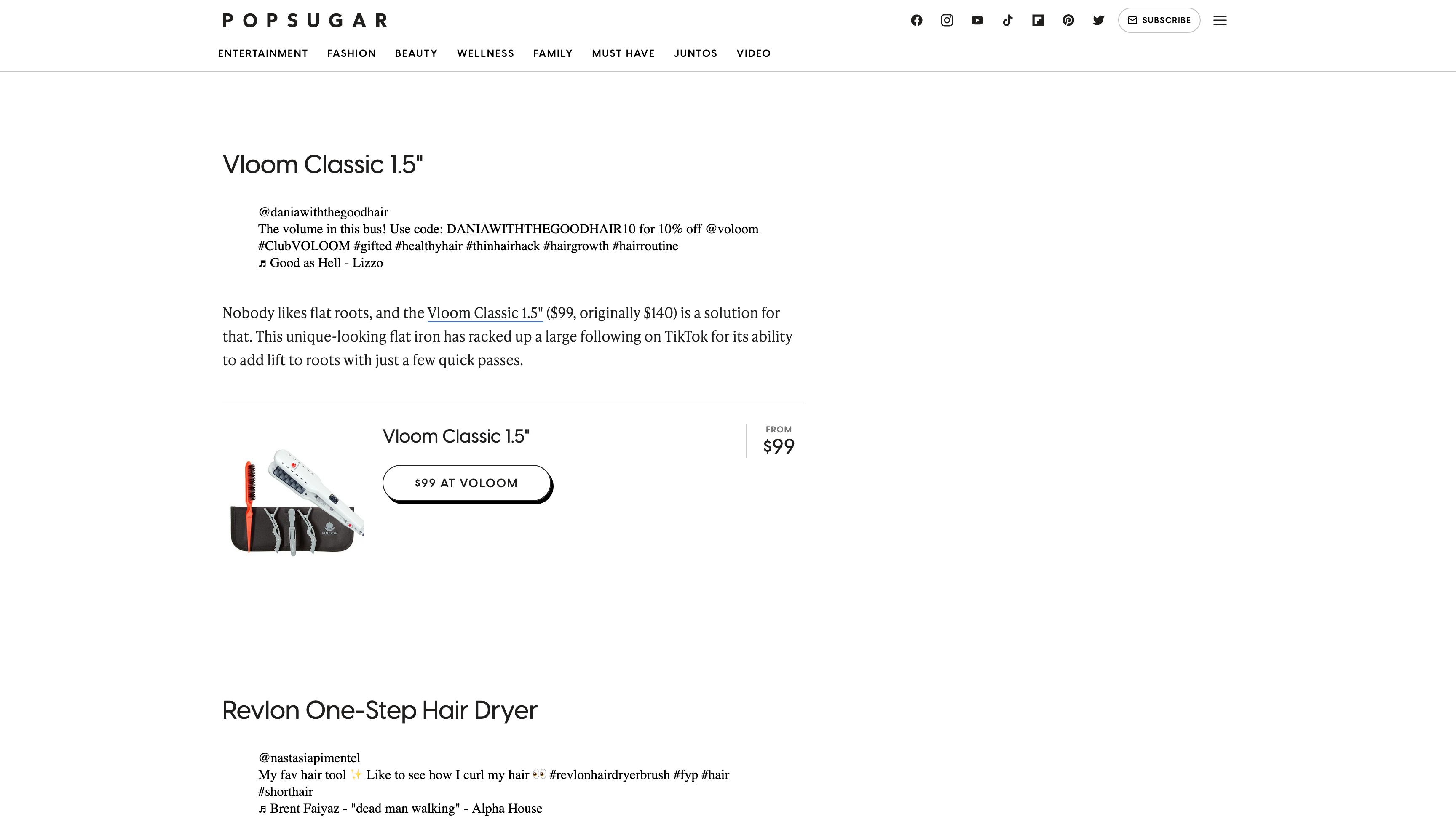 Voloom sales hair tool